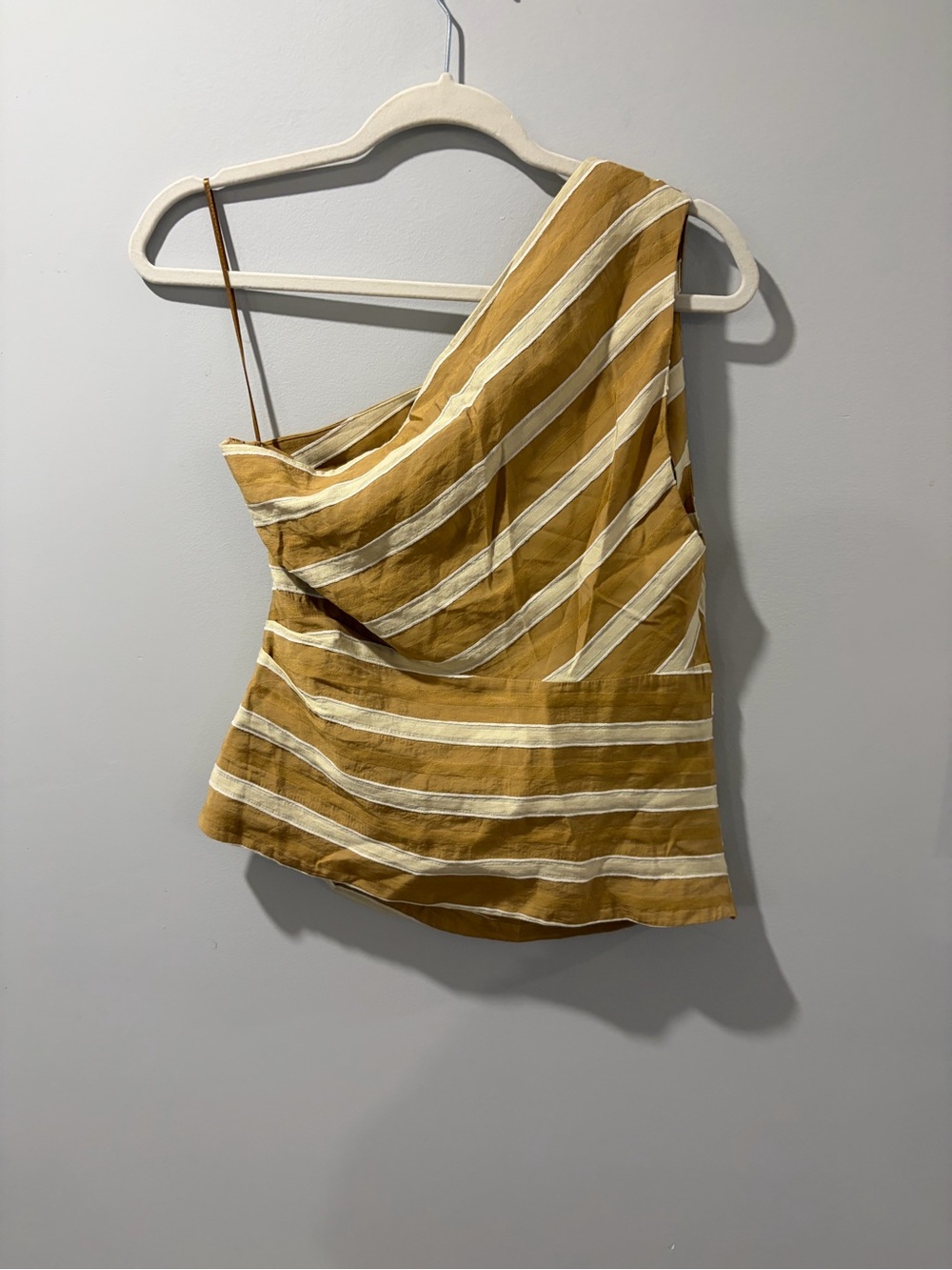 Zara Striped One-Shoulder Top